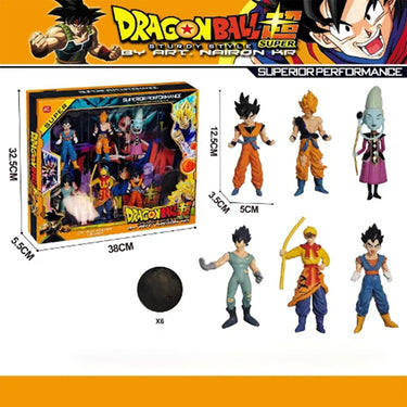 CARTOON CHARACTERS DRAGON BALL FIGURE TOY - 6PCS